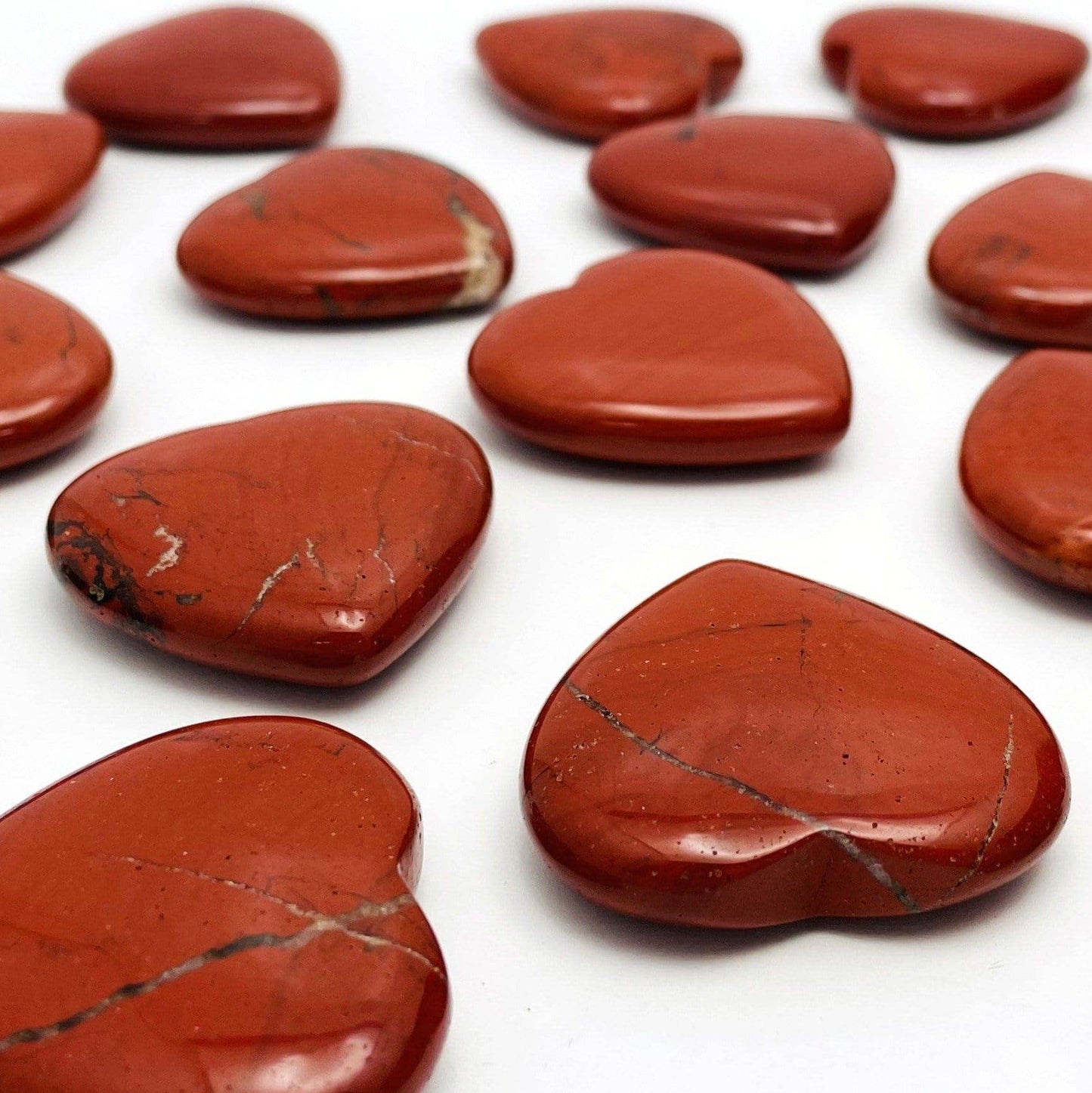 Crystal Red Jasper Heart Shaped Stone - 1pc