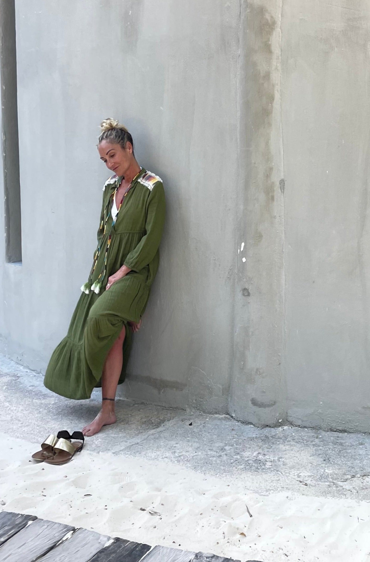 maxi dress olive El Matador Maxi Dress Olive – Conscious Market Co-Op