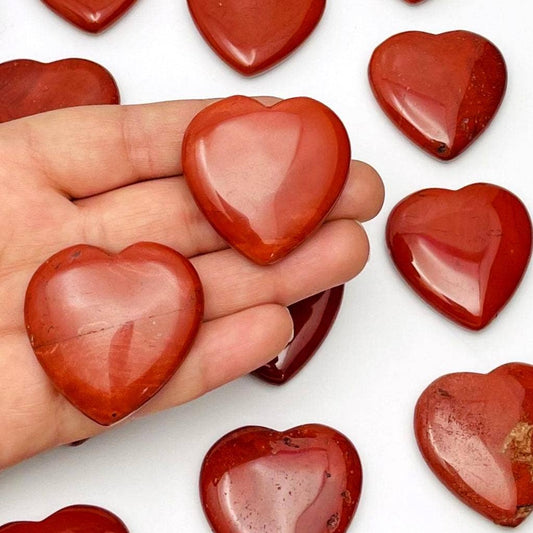 Crystal Red Jasper Heart Shaped Stone - 1pc